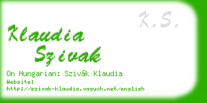 klaudia szivak business card